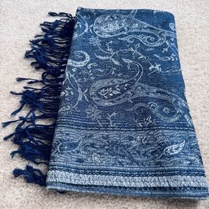 Blue Paisley Pashmina Scarf